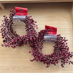 Target Wondershop Christmas Holiday Winter Berry Garland Set of 2 New in Package